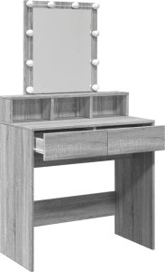 vidaXL Toaletka z oświetleniem LED, szary dąb sonoma, 80x41x144,5 cm 9