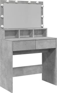 vidaXL Toaletka z oświetleniem LED, szarość betonu, 80x41x134,5 cm 2