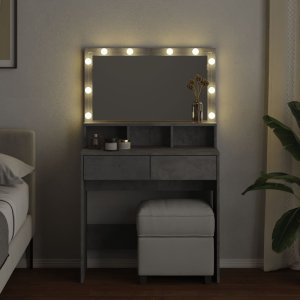 vidaXL Toaletka z oświetleniem LED, szarość betonu, 80x41x134,5 cm 3