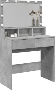 vidaXL Toaletka z oświetleniem LED, szarość betonu, 80x41x134,5 cm 4