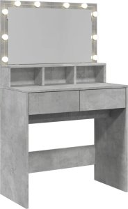 vidaXL Toaletka z oświetleniem LED, szarość betonu, 80x41x134,5 cm 8