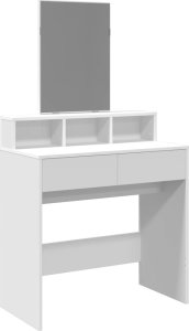 vidaXL Toaletka z lustrem, biała, 80x41x144,5 cm 2