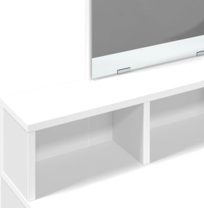 vidaXL Toaletka z lustrem, biała, 80x41x144,5 cm 7