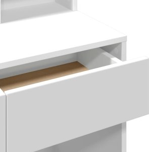 vidaXL Toaletka z lustrem, biała, 80x41x144,5 cm 8