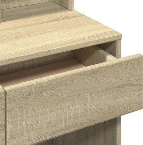 vidaXL Toaletka z lustrem, dąb sonoma, 80x41x144,5 cm 8