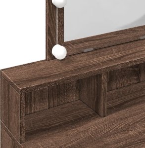 vidaXL Toaletka z oświetleniem LED, brązowy dąb, 80x41x144,5 cm 12