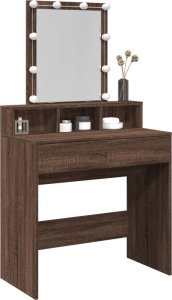 vidaXL Toaletka z oświetleniem LED, brązowy dąb, 80x41x144,5 cm 4