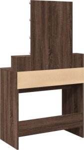 vidaXL Toaletka z oświetleniem LED, brązowy dąb, 80x41x144,5 cm 7