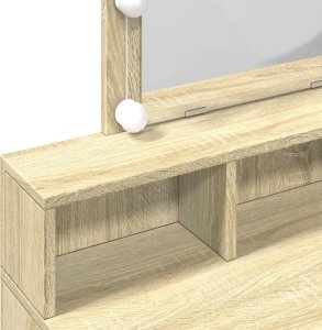 vidaXL Toaletka z oświetleniem LED, dąb sonoma, 80x41x144,5 cm 12