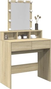 vidaXL Toaletka z oświetleniem LED, dąb sonoma, 80x41x144,5 cm 4