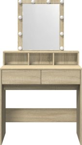 vidaXL Toaletka z oświetleniem LED, dąb sonoma, 80x41x144,5 cm 5