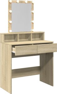 vidaXL Toaletka z oświetleniem LED, dąb sonoma, 80x41x144,5 cm 8