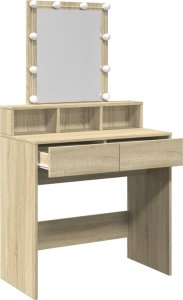 vidaXL Toaletka z oświetleniem LED, dąb sonoma, 80x41x144,5 cm 9