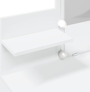 vidaXL Toaletka z oświetleniem LED, biała, 100x40x130 cm 12