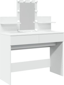 vidaXL Toaletka z oświetleniem LED, biała, 100x40x130 cm 2