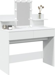 vidaXL Toaletka z oświetleniem LED, biała, 100x40x130 cm 4