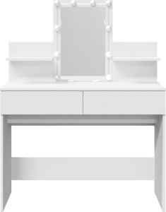 vidaXL Toaletka z oświetleniem LED, biała, 100x40x130 cm 5