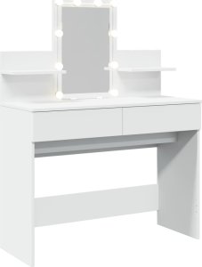 vidaXL Toaletka z oświetleniem LED, biała, 100x40x130 cm 8