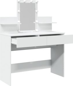 vidaXL Toaletka z oświetleniem LED, biała, 100x40x130 cm 9