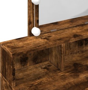 vidaXL Toaletka z oświetleniem LED, przydymiony dąb, 80x41x144,5 cm 12