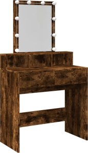 vidaXL Toaletka z oświetleniem LED, przydymiony dąb, 80x41x144,5 cm 2