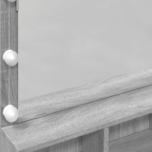 vidaXL Toaletka z oświetleniem LED, szary dąb sonoma, 80x41x134,5 cm 12