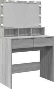 vidaXL Toaletka z oświetleniem LED, szary dąb sonoma, 80x41x134,5 cm 2