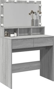 vidaXL Toaletka z oświetleniem LED, szary dąb sonoma, 80x41x134,5 cm 4