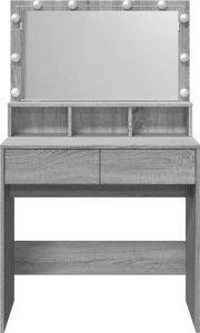 vidaXL Toaletka z oświetleniem LED, szary dąb sonoma, 80x41x134,5 cm 5