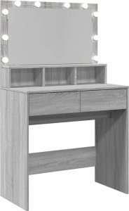 vidaXL Toaletka z oświetleniem LED, szary dąb sonoma, 80x41x134,5 cm 8