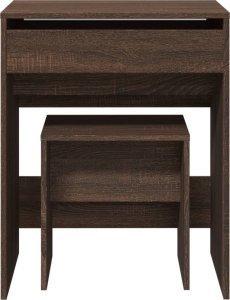 vidaXL Toaletka ze stołkiem, brązowy dąb, 60x40x113,5 cm 5