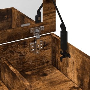 vidaXL Toaletka z lustrem, przydymiony dąb, 73x46,5x120 cm 9