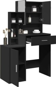 vidaXL Toaletka z szafką, czarna, 80x35x132 cm 4