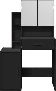 vidaXL Toaletka z szafką, czarna, 80x35x132 cm 5