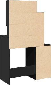 vidaXL Toaletka z szafką, czarna, 80x35x132 cm 7