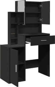 vidaXL Toaletka z szafką, czarna, 80x35x132 cm 8