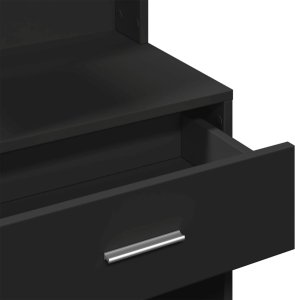 vidaXL Toaletka z szafką, czarna, 80x35x132 cm 10