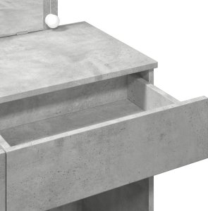 vidaXL Toaletka z oświetleniem LED, szarość betonu, 100x40x120 cm 11