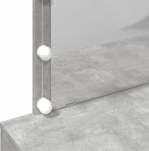 vidaXL Toaletka z oświetleniem LED, szarość betonu, 100x40x120 cm 12