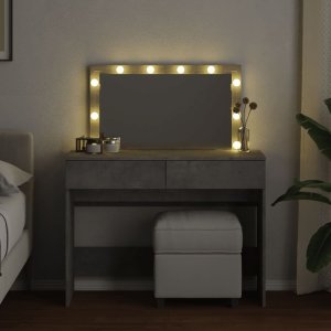 vidaXL Toaletka z oświetleniem LED, szarość betonu, 100x40x120 cm 3