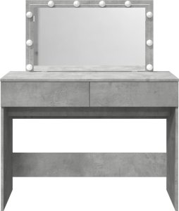 vidaXL Toaletka z oświetleniem LED, szarość betonu, 100x40x120 cm 5