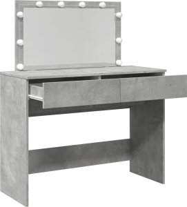 vidaXL Toaletka z oświetleniem LED, szarość betonu, 100x40x120 cm 9