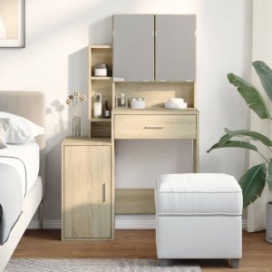 vidaXL Toaletka z szafką, dąb sonoma, 80x35x132 cm 3