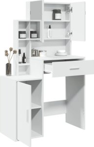 vidaXL Toaletka z szafką, biała, 80x35x132 cm 4