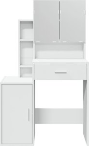 vidaXL Toaletka z szafką, biała, 80x35x132 cm 5