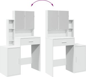 vidaXL Toaletka z szafką, biała, 80x35x132 cm 9