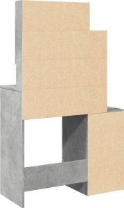 vidaXL Toaletka z szafką, szarość betonu, 80x35x132 cm 7