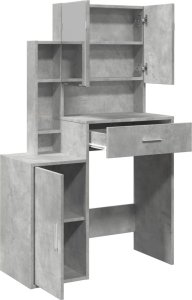 vidaXL Toaletka z szafką, szarość betonu, 80x35x132 cm 8