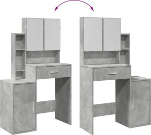 vidaXL Toaletka z szafką, szarość betonu, 80x35x132 cm 9