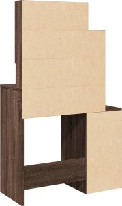 vidaXL Toaletka z szafką, brązowy dąb, 80x35x132 cm 7